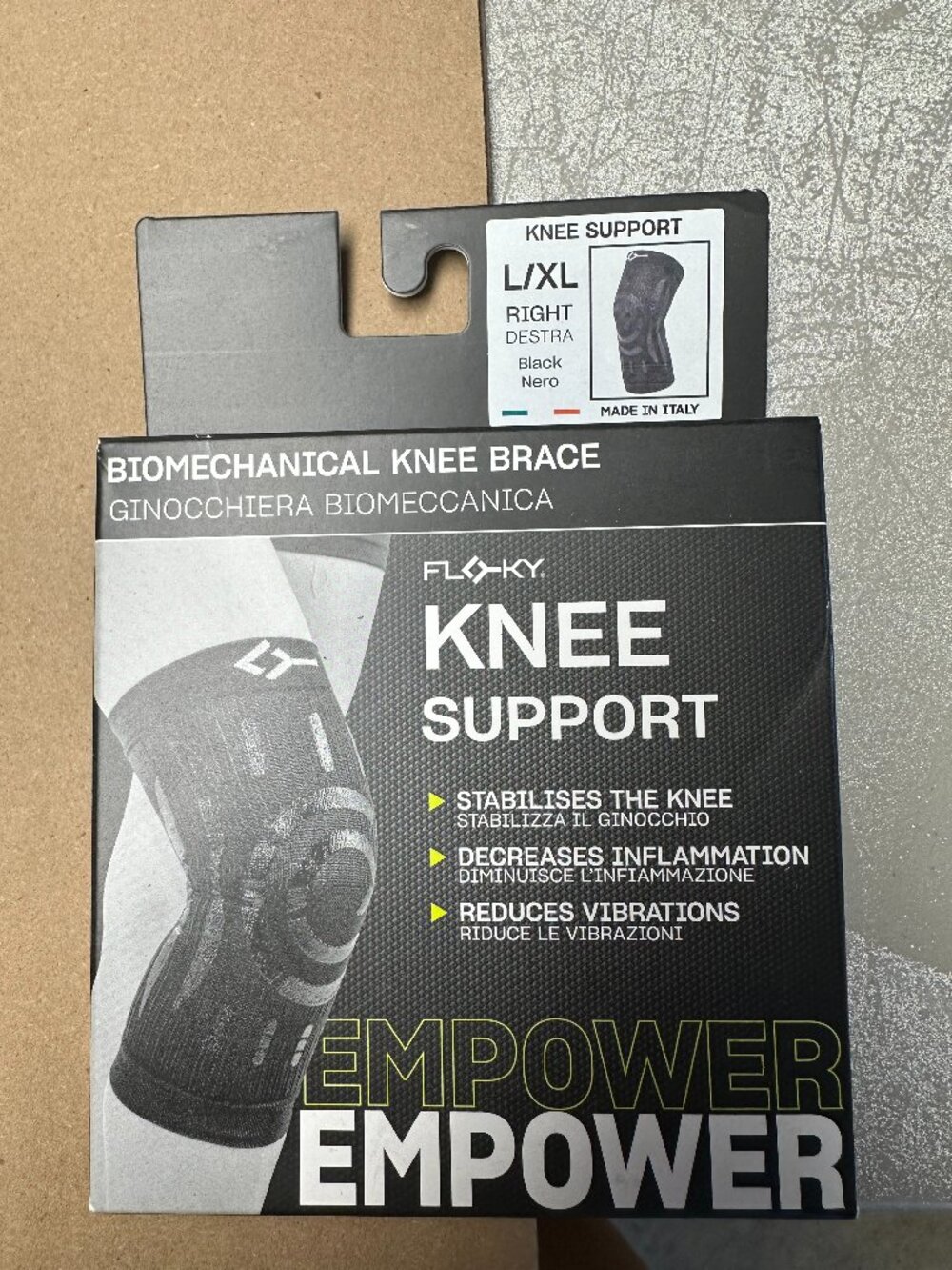 FLOKY KNEE SUPPORT BLACK LARGE EXTRA LARGE NIB